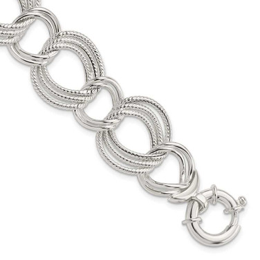 Image of Sterling Silver Polished Fancy Link Bracelet QG5807-8