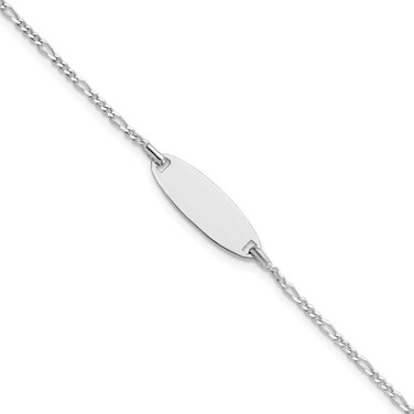 Image of Sterling Silver Polished Childrens 6in ID Bracelet QID235-6