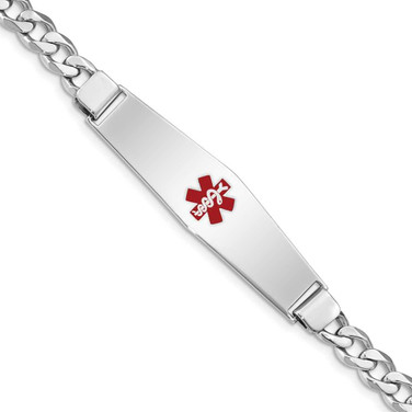 Image of Sterling Silver Rhodium-plated Medical ID Curb Link Bracelet XSM17-8