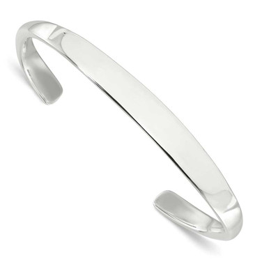 Image of Sterling Silver Polished Step Flat Cuff Bracelet