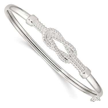 Image of Sterling Silver Textured Love Flexible Knot Bangle Bracelet