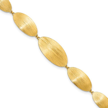 Image of Sterling Silver Gold-plated Brushed w/ 1.25in ext. Bracelet