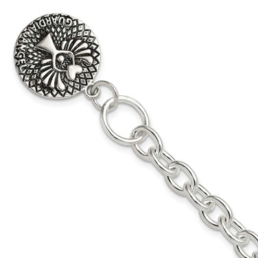 Image of Sterling Silver Oxidized Dangle GUARDIAN ANGEL Toggle Clasp Bracelet