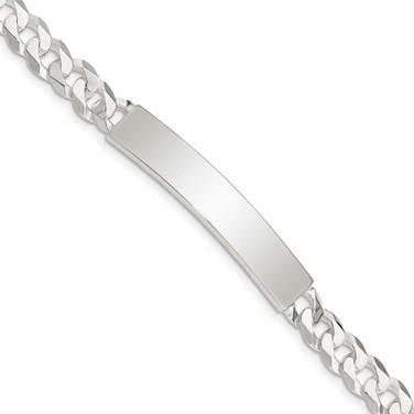 Image of Sterling Silver Curb Link ID Bracelet QID198-8.5