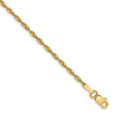 Image of 10k Yellow Gold 1.8mm Diamond-Cut Lightweight Rope Chain 8050-7