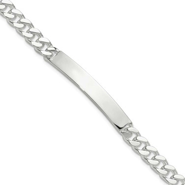 Image of Sterling Silver 8in Curb ID Bracelet QID241-8