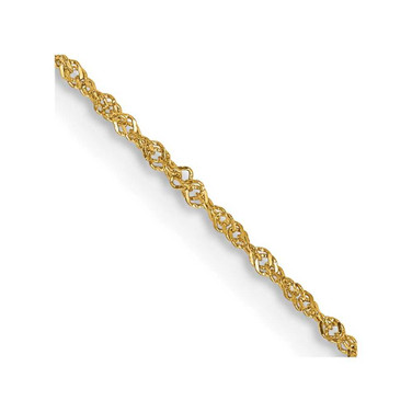 Image of 14K Yellow Gold 30 inch 1mm Singapore with Spring Ring Clasp Chain