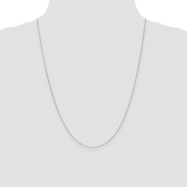 Image of 10k White Gold .8mm Diamond-cut Cable with Spring Ring Clasp Chain 10PE192-24