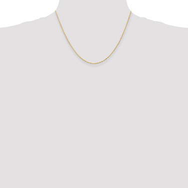 Image of 14K Yellow Gold 18 inch 1.10mm Singapore with Spring Ring Clasp Chain