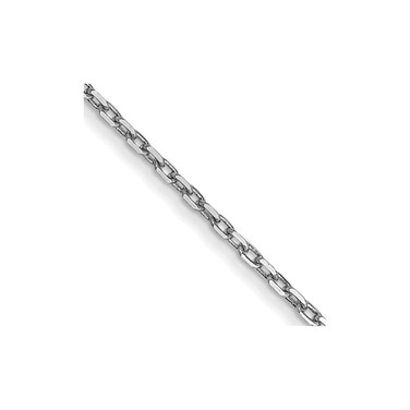 Image of 14K White Gold 14 inch .8mm Diamond-cut Cable with Spring Ring Clasp Chain