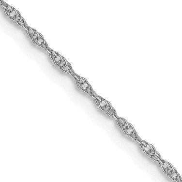 Image of 14K White Gold 16 inch Carded .95mm Cable Rope with Spring Ring Clasp Chain