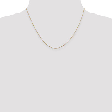 Image of 14K Yellow Gold 18 inch .6mm Diamond-cut Round Open Link Cable with Spring Ring Clasp Chain