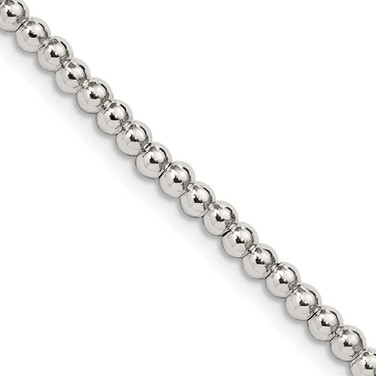 Image of Sterling Silver 3mm Beads on Box Chain QK32-20