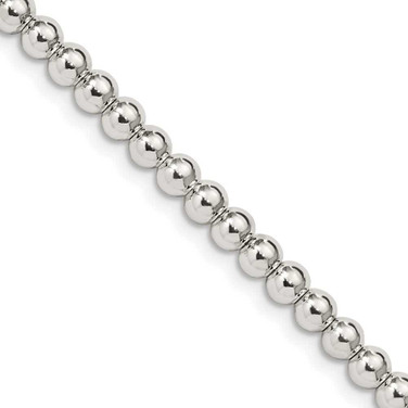 Image of Sterling Silver 4mm Beads on Box Chain QK33-18