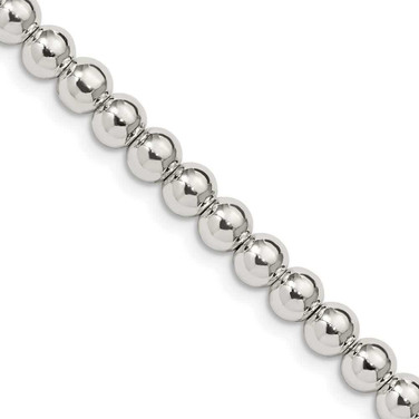 Image of Sterling Silver 5mm Beads on Box Chain QK34-18