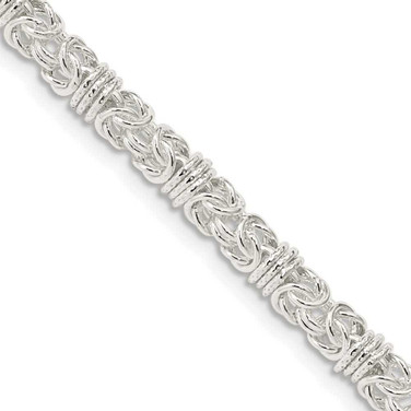 Image of Sterling Silver 4mm Fancy Byzantine Chain QH1076-18