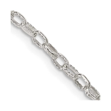 Image of Sterling Silver 3mm Fancy Patterned Rolo Chain QFC56-24