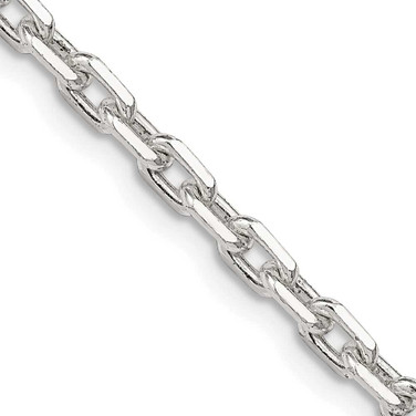 Image of Sterling Silver 3.95mm Beveled Oval Cable Chain QCA120-24