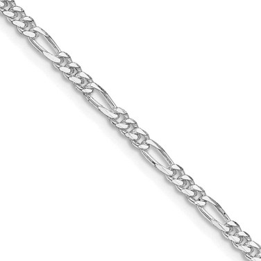 Image of Sterling Silver Rhodium-plated 2.85mm Figaro Chain QFG080R-26