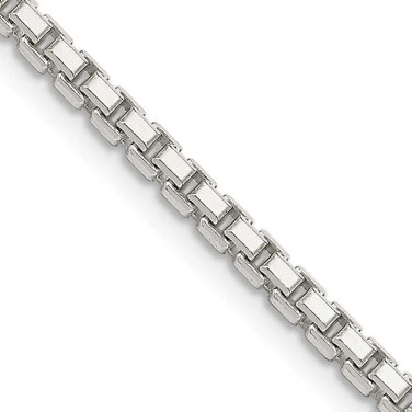Image of Sterling Silver 2.5mm 8 Sided Diamond-cut Box Chain QBR050-36