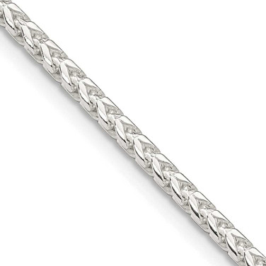 Image of Sterling Silver 2.55mm Diamond-cut Square Franco Chain QQF080-24