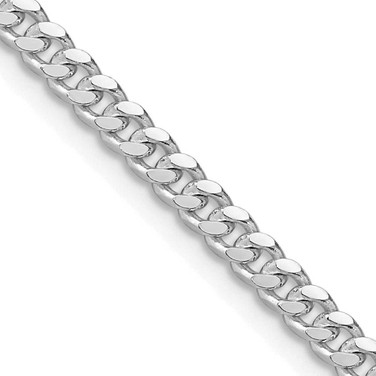 Image of Sterling Silver Rhodium-plated 3.25mm Domed Curb Chain QRC100R-22