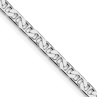 Image of Sterling Silver Rhodium-plated 3.75mm Flat Anchor Chain QAN100R-18