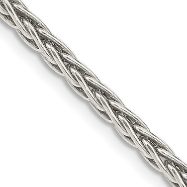 Sterling Silver Antiqued 3.25mm Solid Square Spiga Chain QH369-18