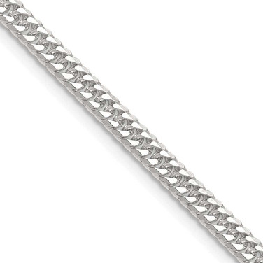 Image of Sterling Silver Polished 3.9mm Double Diamond-cut Curb Chain QDD080-22