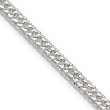 Image of Sterling Silver Polished 4.8mm Double Diamond-cut Curb Chain QDD100-18