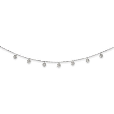 Image of Sterling Silver Rhodium-plated CZ w/ 4in ext. Choker