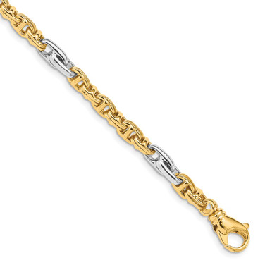 10k Two-tone Gold 5.38mm Hand-polished Fancy Link Bracelet 10LK697-8.5