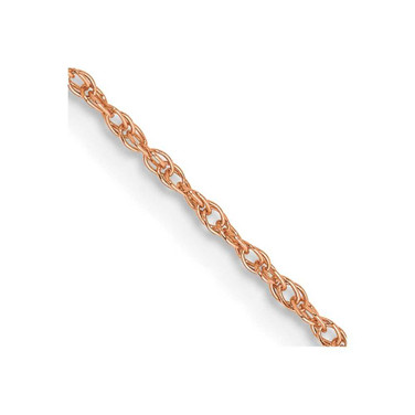 Image of 14K Rose Gold 18 inch .8mm Baby Rope with Spring Ring Clasp Chain
