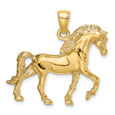 14K Yellow Gold Horse Walking Charm