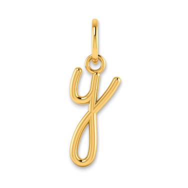 14k Yellow Gold Lower case Letter Y Initial Charm