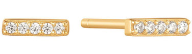 Image of Ania Haie Gold-plated Sterling Silver Glam Bar Stud Earrings