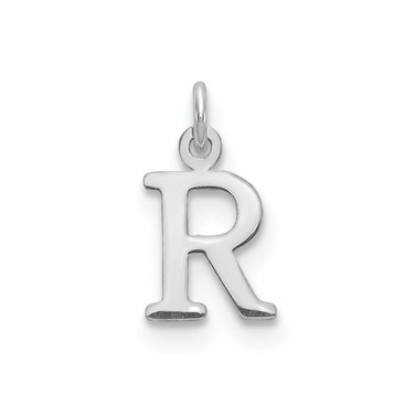 Sterling Silver Rhodium-plated Letter R Initial Charm
