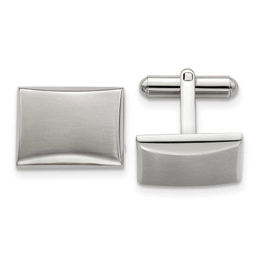 Image of Chisel Stainless Steel Brushed and Polished Rectangle Cufflinks SRC308