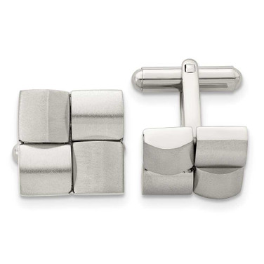 Image of Chisel Stainless Steel Brushed Cufflinks