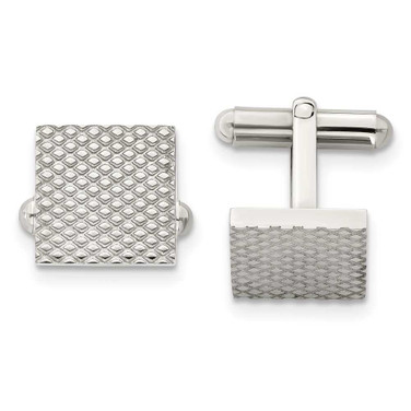 Image of Chisel Stainless Steel Polished and Textured Cufflinks