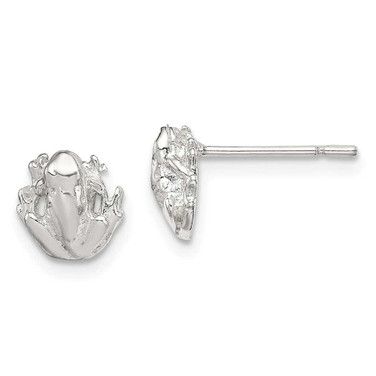 Image of 8mm Sterling Silver Frog Mini Earrings