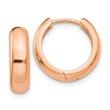 Image of 15mm 14k Rose Gold Round Hinged Hoop Earrings TF767