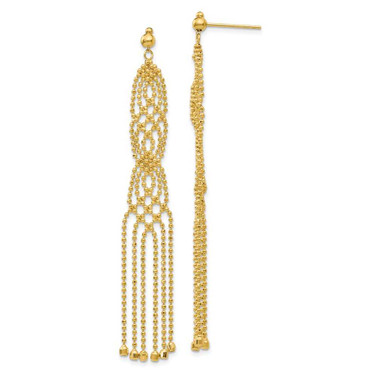 Image of 67mm 14K Yellow Gold Beaded Earrings SF1629