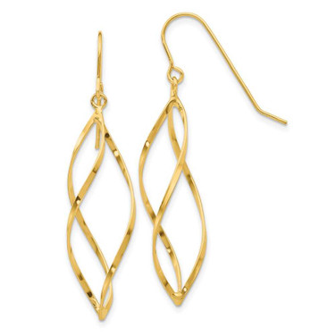 Image of 46mm 14K Yellow Gold Twisted Dangle Earrings TL428