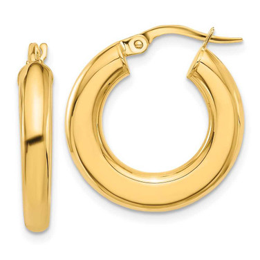 Image of 23mm 14K Yellow Gold Polished Tube Hoop Earrings TF2199