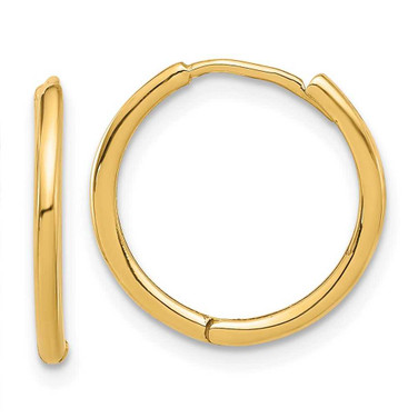 Image of 15.7mm 14K Yellow Gold Polished Hinged Hoop Earrings TF2302