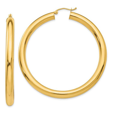 Image of 55mm 14K Yellow Gold Polished 5mm Tube Hoop Earrings TC193