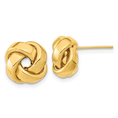 12mm 10k Yellow Gold Polished Love Knot Post Earrings 10TL1075