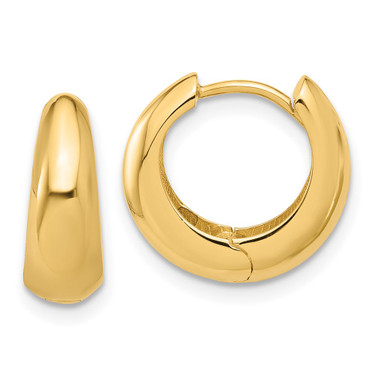 13.3mm 14K Yellow Gold Polished Hinged Huggie Hoop Earrings TF2299
