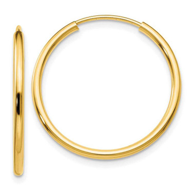 Image of 21mm 10k Yellow Gold 1.5mm Polished Round Endless Hoop Earrings 10XY1160